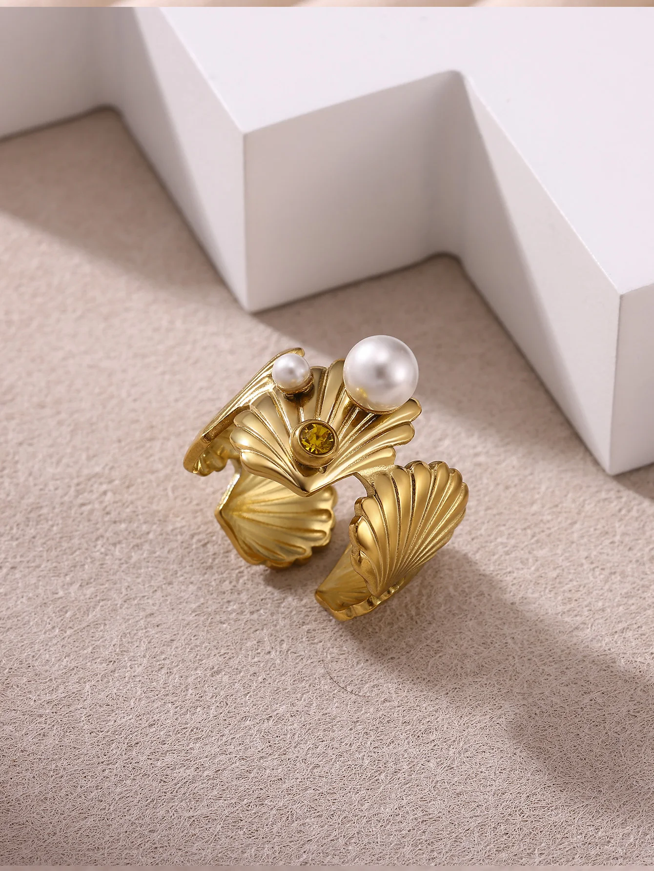 Trendy Ring Shell Stainless Steel, Durable