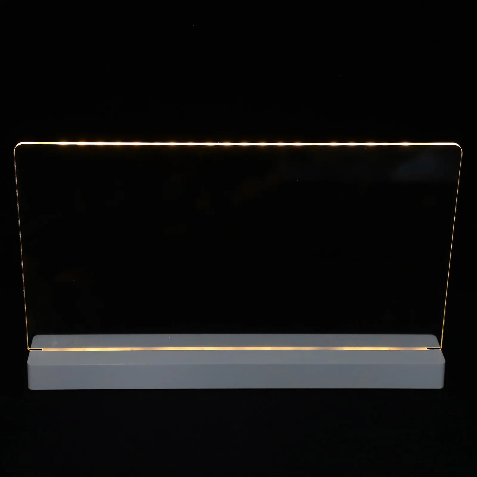 1 세트 아크릴 LED 드라이 이레이즈 보드 라이트 업 메시지 패드 바 카페 웨딩 휴일용 충전식 발광 투명 글로우