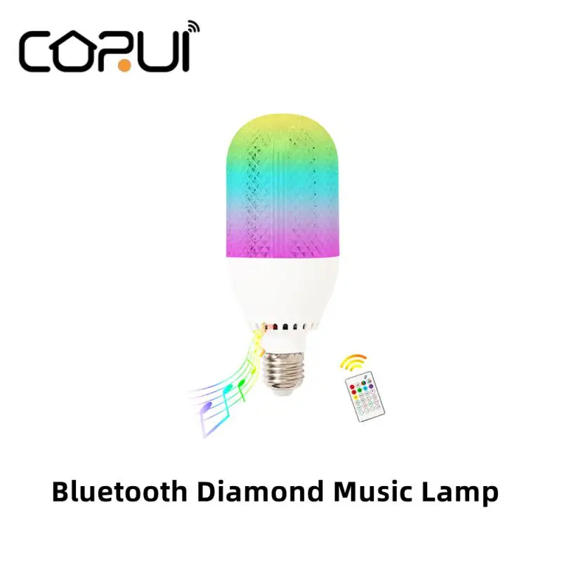 

CORUI Bluetooth Diamond Bulb Light Wireless Bluetooth RGB Plus White Light 12W Colorful Music Bulb