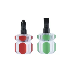 Compact Precision Screwdriver Kit with Transparent Handle - Ideal for Car Repair and Maintenance (Phillips and Slotted)