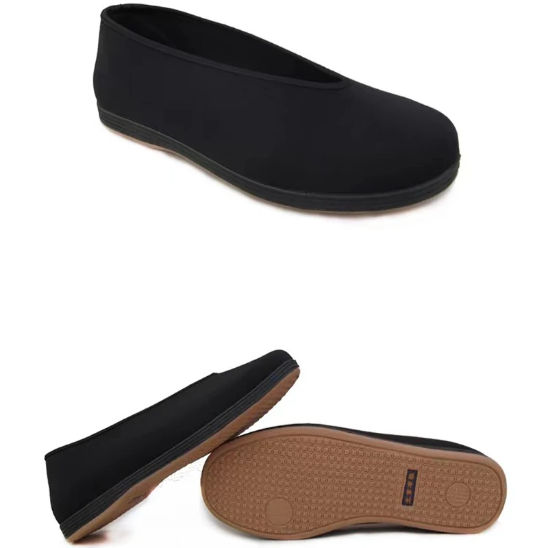 Martial Arts Shoes Men's Traditional Chinese Kung Fu Cotton Cloth Wing Chun Tai-chi Martial Art Old Beijing Casual Shoes Black Cotton