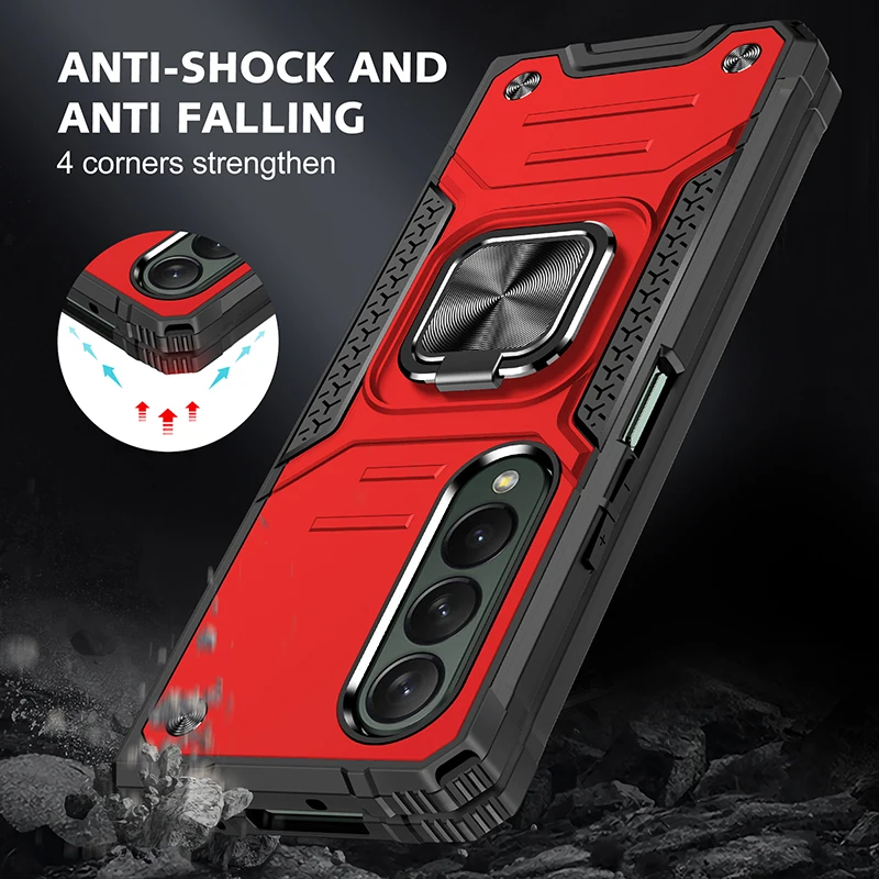 Anti-Shock Anello Di Supporto Portatile Per Il Caso Di Samsung Galaxy Z Fold4 5G Fold 4 Zfold4 Antiscivolo Pieghevole Della Copertura Per Samsung Z Fo
