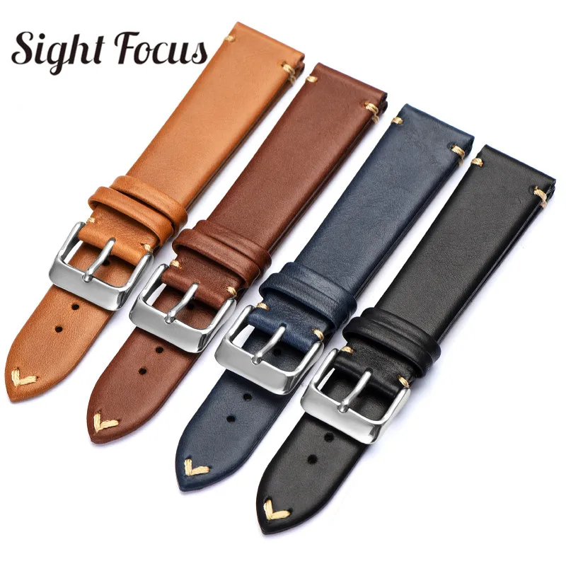 

20mm 22mm Handmade Italian Leather Watchbands for Rado Captain Cook Watch Straps Minimalism Bracelets for Nomos Watch Band Belts