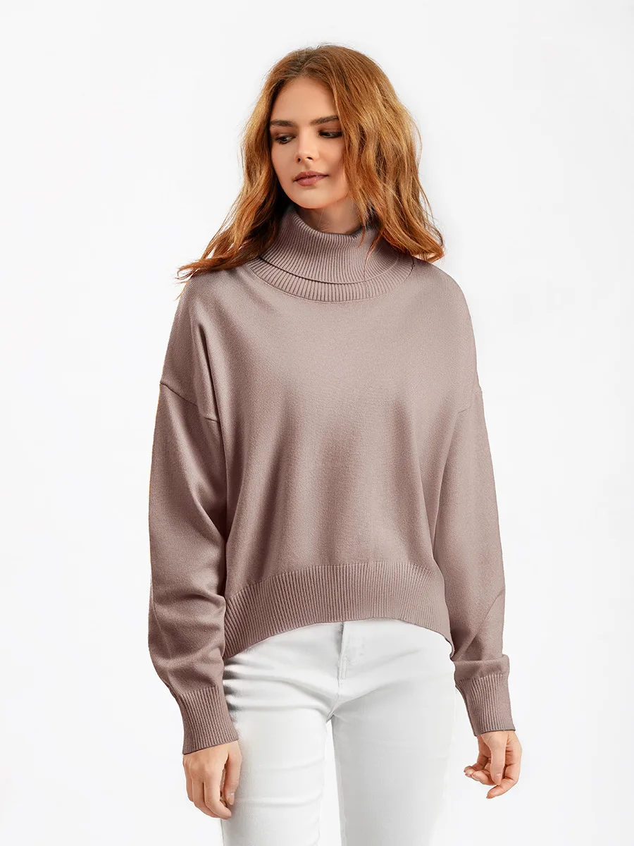 

Oversize Turtleneck Fashion Pullovers Full Sleeves Winter Autumn Loose Casual Lady Winter Jumpers Sweater