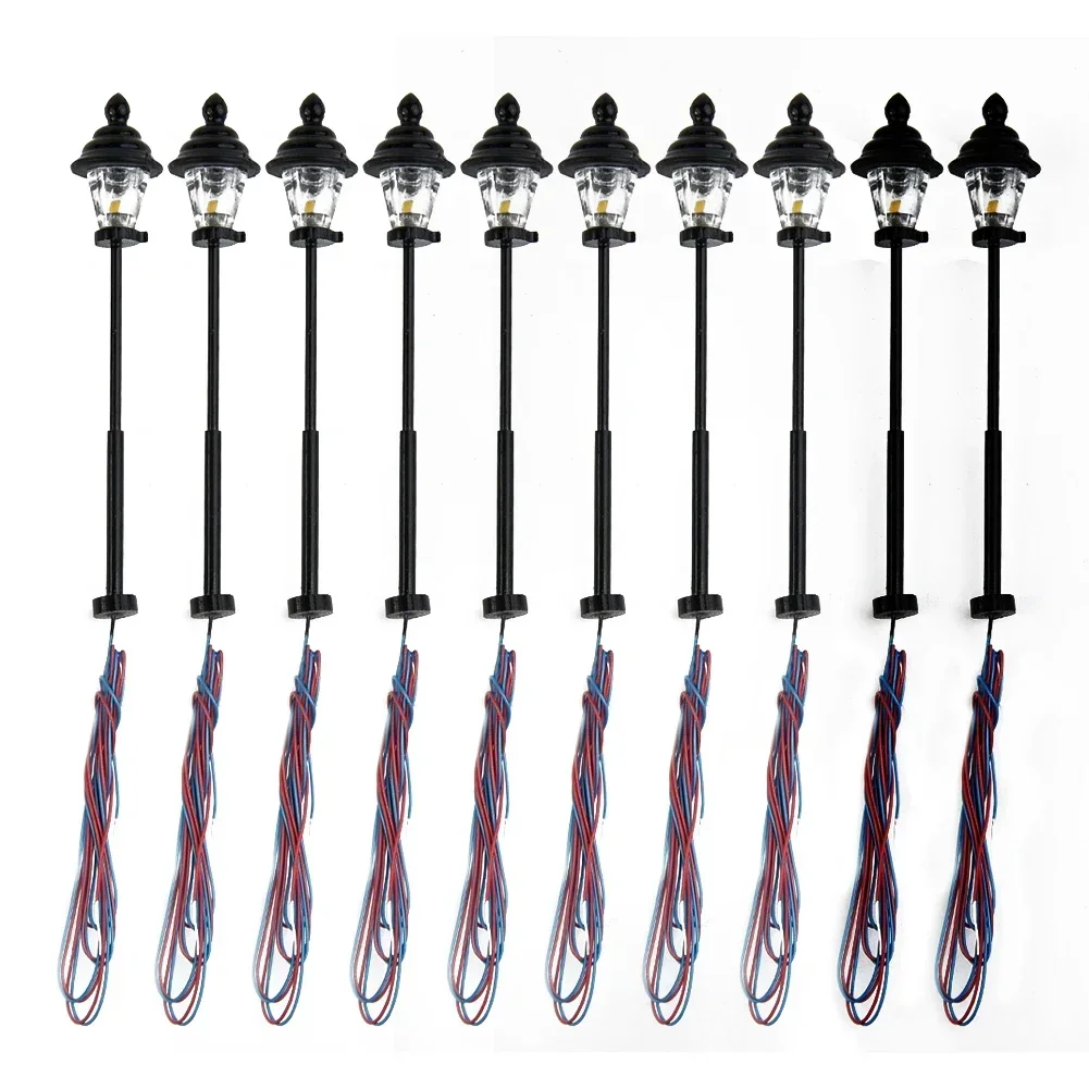 Produktbild von 5x LED-Straßenlaternen Z-Gauge 1:200–220 Für Modellbau – Mit Vorwiderständen, 3 V, Stahlrohr, Realistischer Lichteffekt