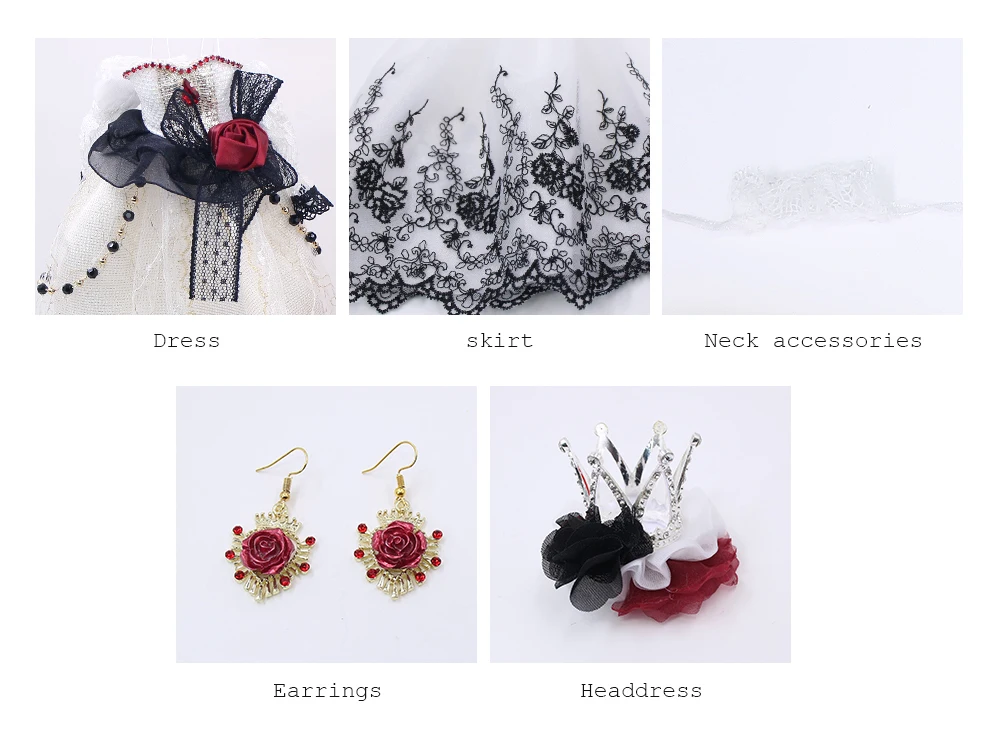 Queen Snow White Dress with Crown & Earrings 11