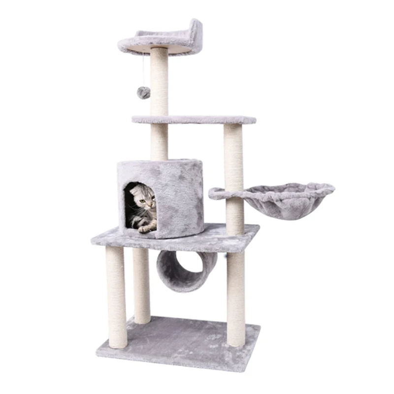 

Cat Tree Condo Furniture Kitten Activity Tower Pet Kitty Play House with Scratching Posts Perches Hammock Cat Climbing Frame