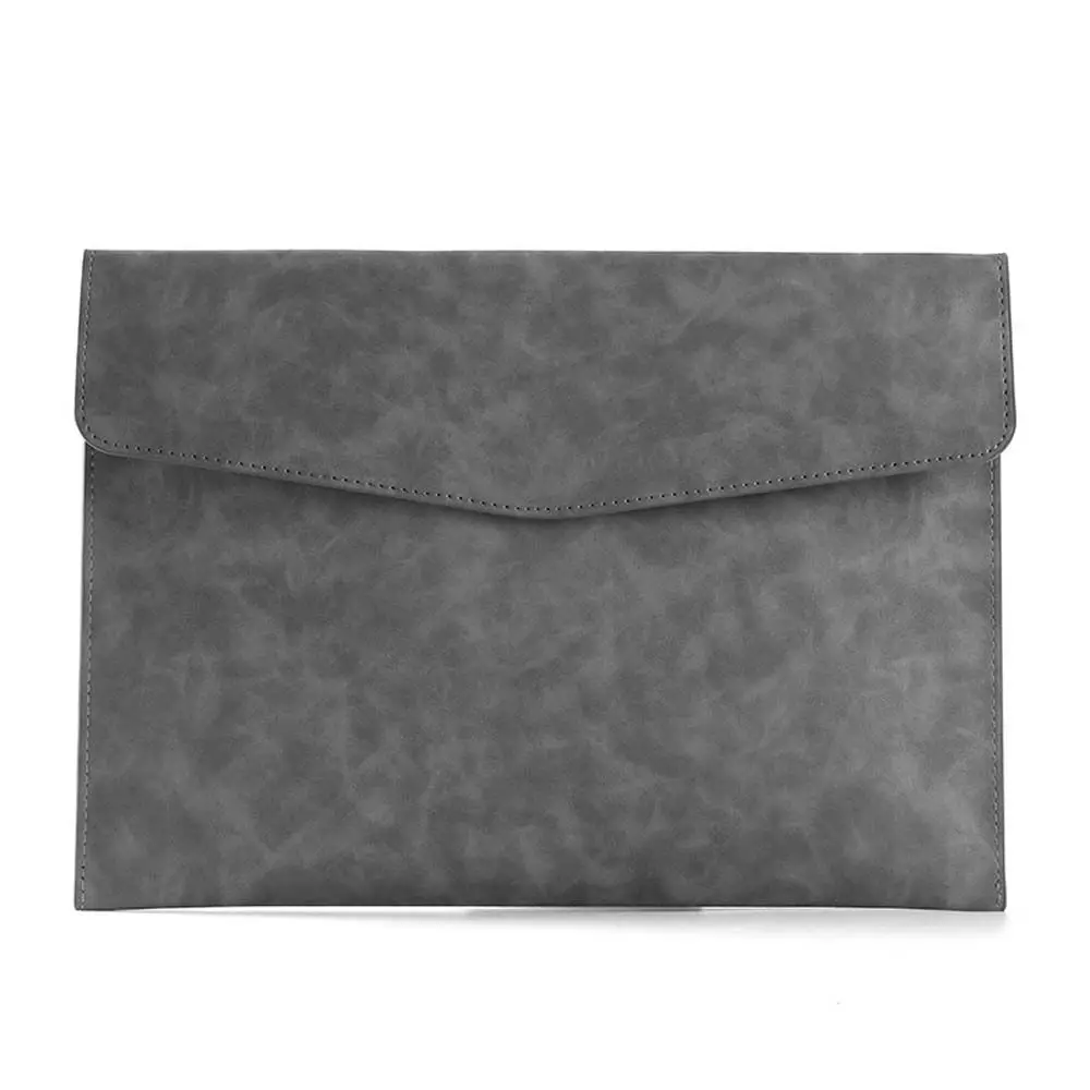 Large Capacity PU Leather Document Organizer and Business Handbag with Button Design