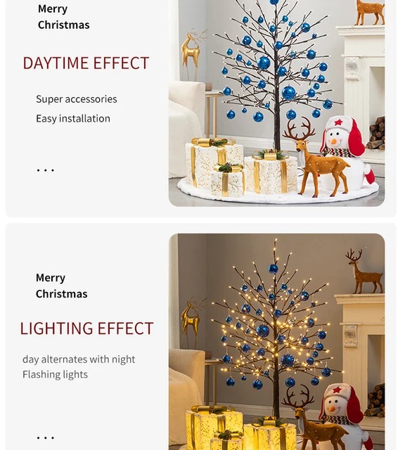 2022 tecido de incandescência árvore natal decoração noite luz ambiente  trabalho ornamentos romântico shopping hotel decorações natal - AliExpress