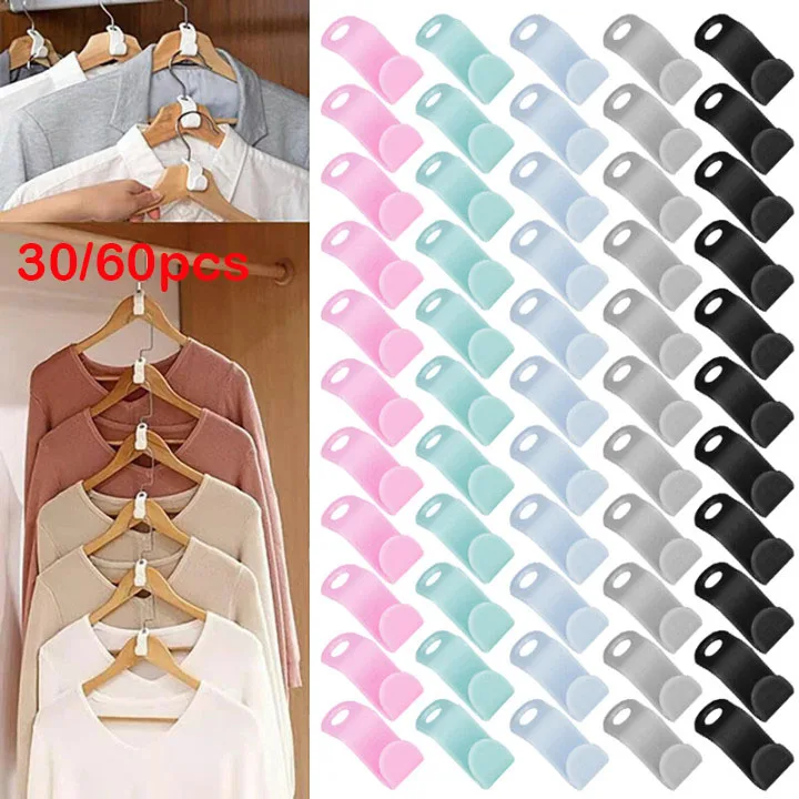 60/30 PCS Mini Clothes Hanger Connector Hooks Plastic Cascading Organizer Rack Space Saving for Closet clothes hanger,storage hanger,storage hanger hook,coat organizer,clothing storage
