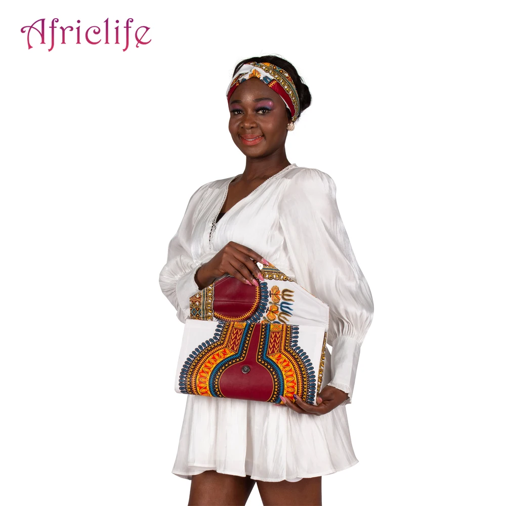 Ensemble d'accessoires College africains en coton Ankara, sac à main de fête, cravate de sauna, cadeau de Noël pour sa maman, ensemble de bijoux assortis, WYB362