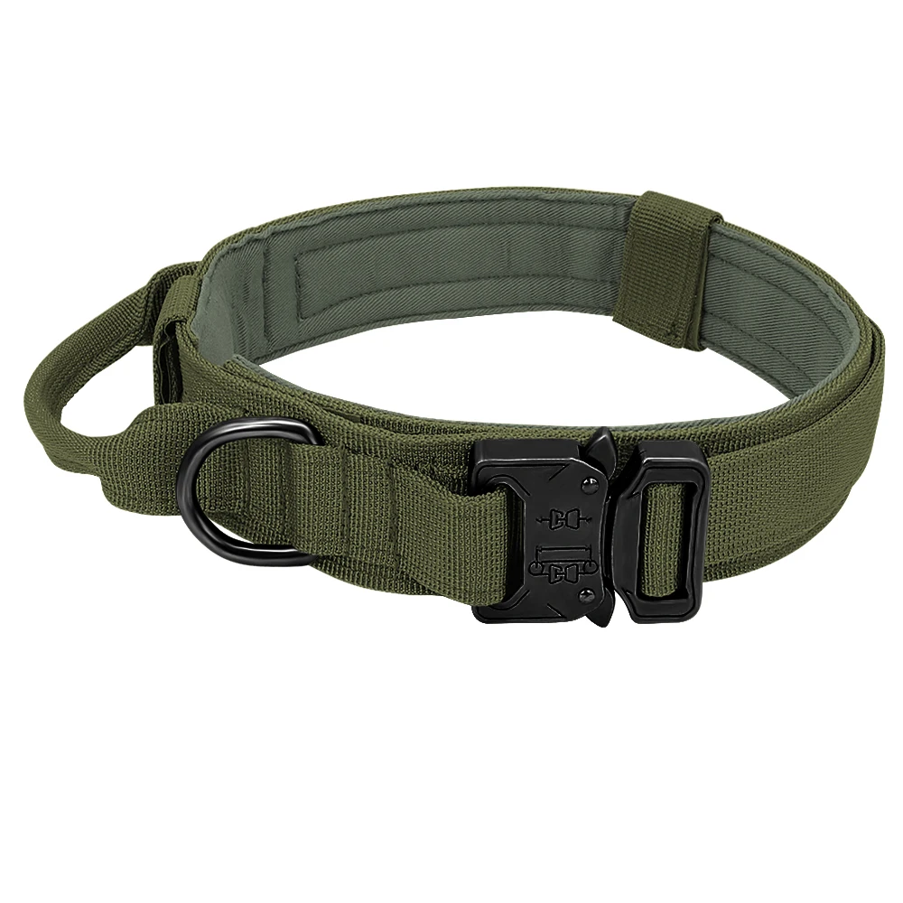 Collier Tactique pour Chien en Nylon réglable K9 Collier Militaire pour  Chien avec Boucle en métal Robuste avec poignée, et Laisse élastique  Tactique en Nylon pour Chien Militaire(M, ArmyGreen) : : Animalerie