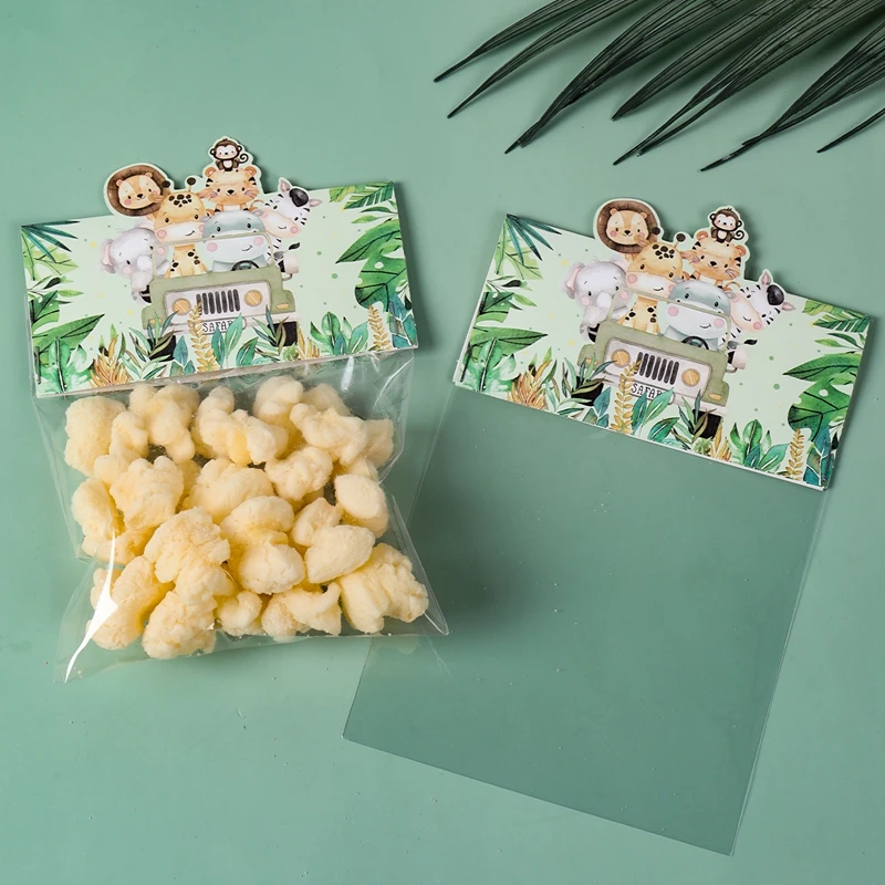 Description Picture 4 of itemJungle Animal Treat Bag Topper Jungle DIY Candy Bags Jungle Theme Party Baby Shower Birthday Party Decorations Kids Gift Bags