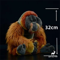 Orangutan Ape High Fidelity Anime Cute Plushie Red Gorilla Plush Toys Lifelike Animals Simulation Stuffed Doll Kawai Toy Gifts 2