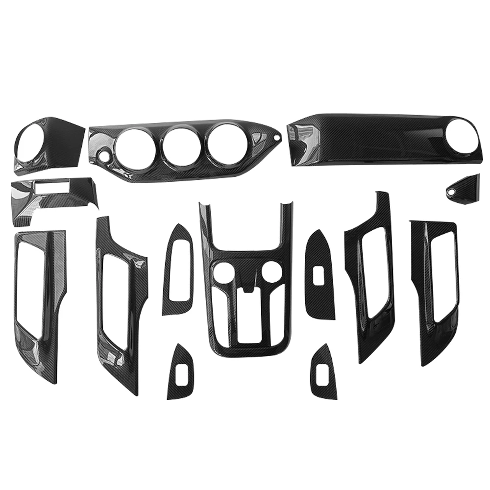 

13 шт. натуральное сухое углеродное волокно внутренняя отделка крышка приборной панели центральная консоль панели дверь Тим для Great Wall Wey Tank 300 2021