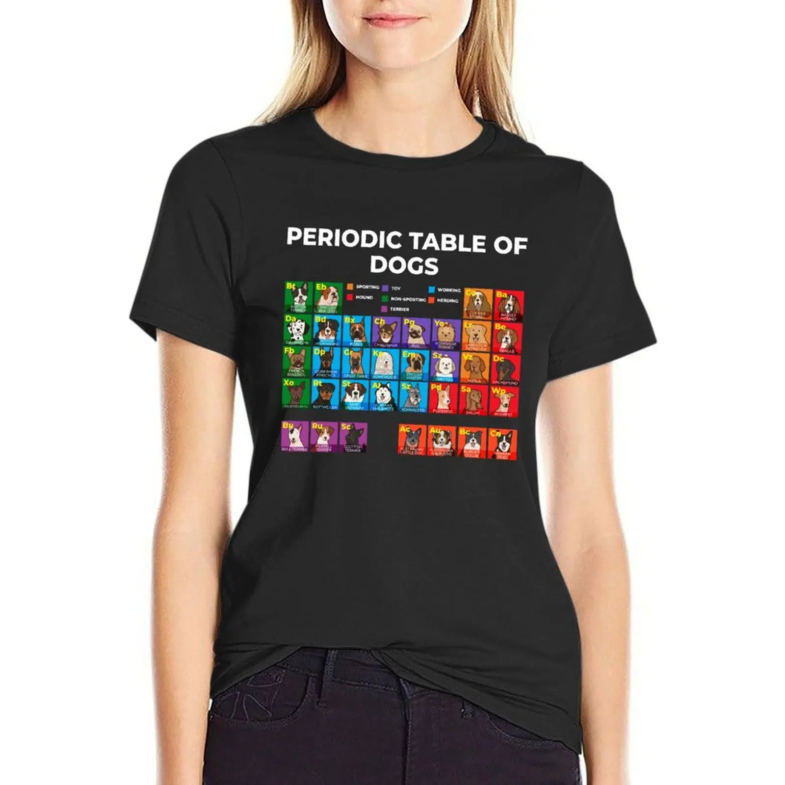 

Periodic Table of Dogs, Dog Lover, Funny Science T-Shirt black t shirts for Women cropped t shirts for Women