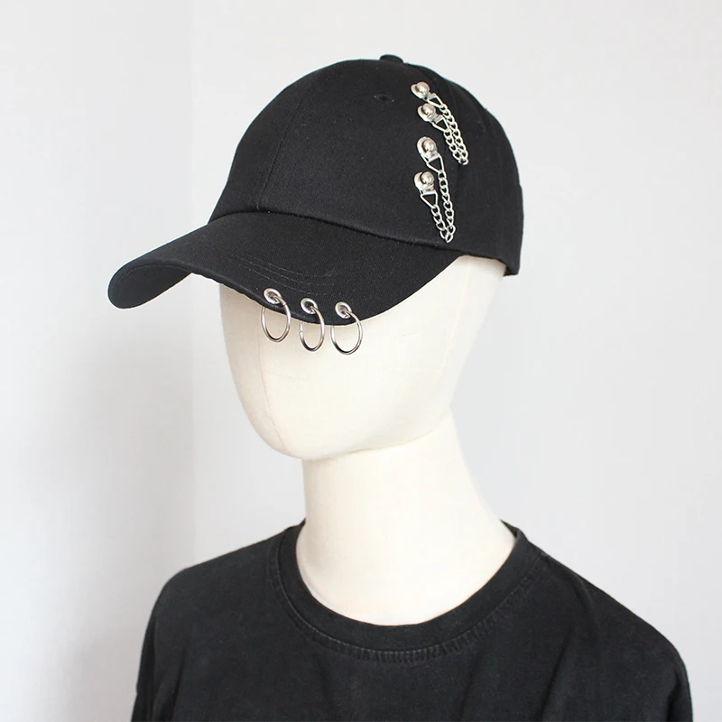 Y2K KPOP Fashion Baseball Cap for Men Hip Hop Hat with Metal