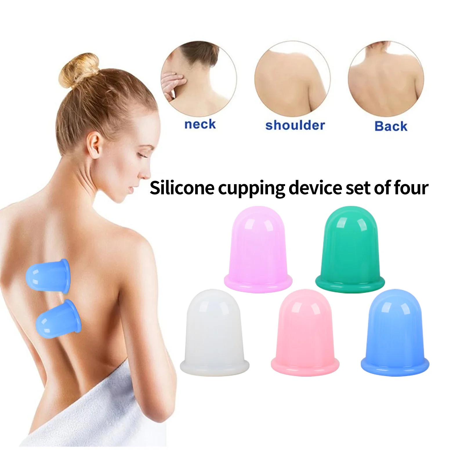 ZHOGNYAN TAIHE Cupping Therapy Sets 4Pcs Silicone Cupping Set Cellulite Remover Vacuum Suction Massage Cups for Relieve Pain 2