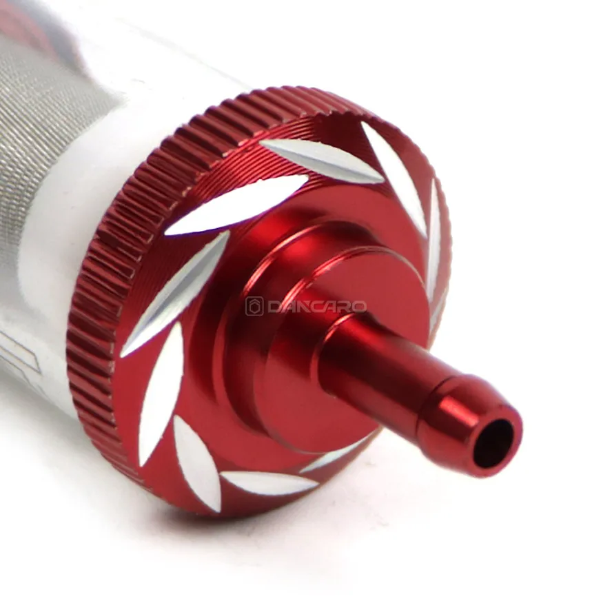 Motorcycle Fuel Filter Universal 8mm Engine Inline Carb CNC Gasoline Fuel Gas Filter Motor Oil Filters Off Road ATV Accessories