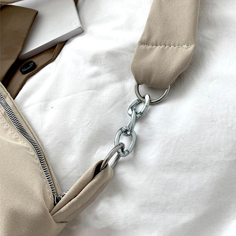 Women Shoulder Bag Crossbody Bag Chain Removable Adjustable Strap Messenger Nylon