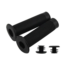 Enhanced Universal Motorcycle Rubber Hand Grips (Black)