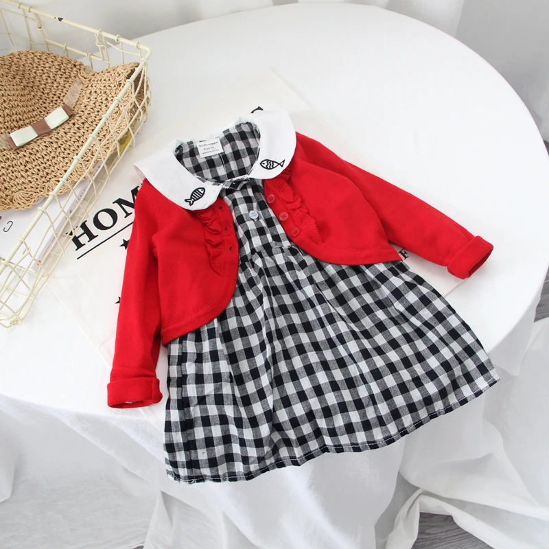 Baby Girl Jackets Cotton Pink White V-neck Baby Cardigan Sweater 1 & 2 Years Coat Spring New Born Clothes OGC215418
