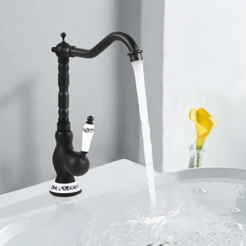 Miscelatore per lavabo retrò antico da bagno Miscelatore monocomando realizzato in ottone per bagno, rubinetti caldi e freddi, tubo di ingresso G3/8 1