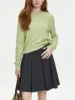 FSLE 100% Wool Seamless One-piece Knit Shirt Sweater For Women 2024 Winter New Design Wool Crew Neck Versatile Sweater 24FS14091 5