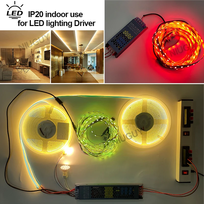 Ultra-Thin Silent LED Lighting Power Adapter - Variable Wattage, DC12V/24V