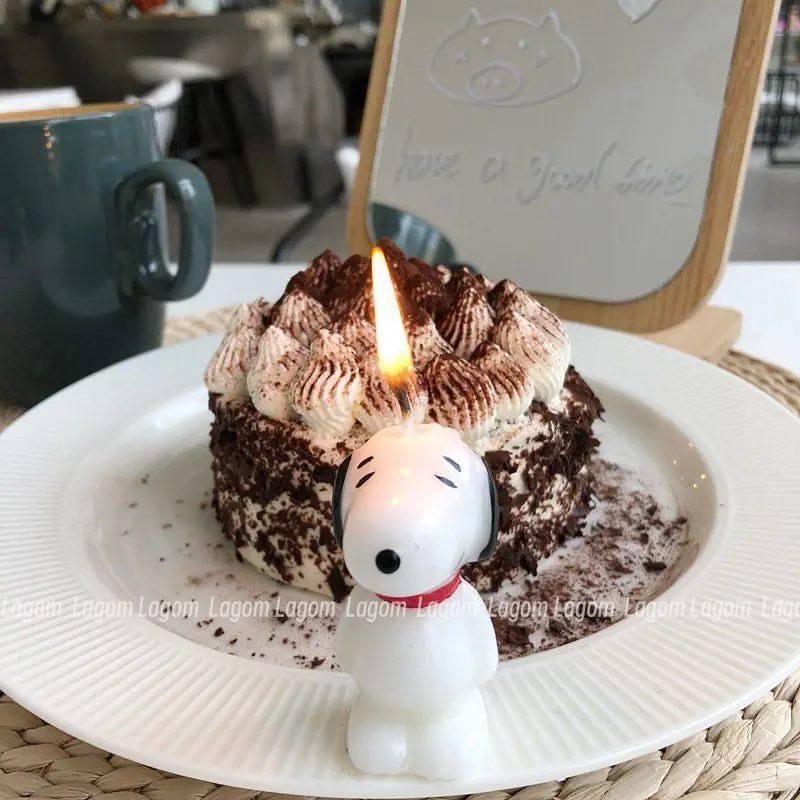 

Snoopy Candle Cake Kawaii Party Anime Cartoon Decorate Props Cartoon Modeling Ornaments Life Supplies Romantic Birthday Gift
