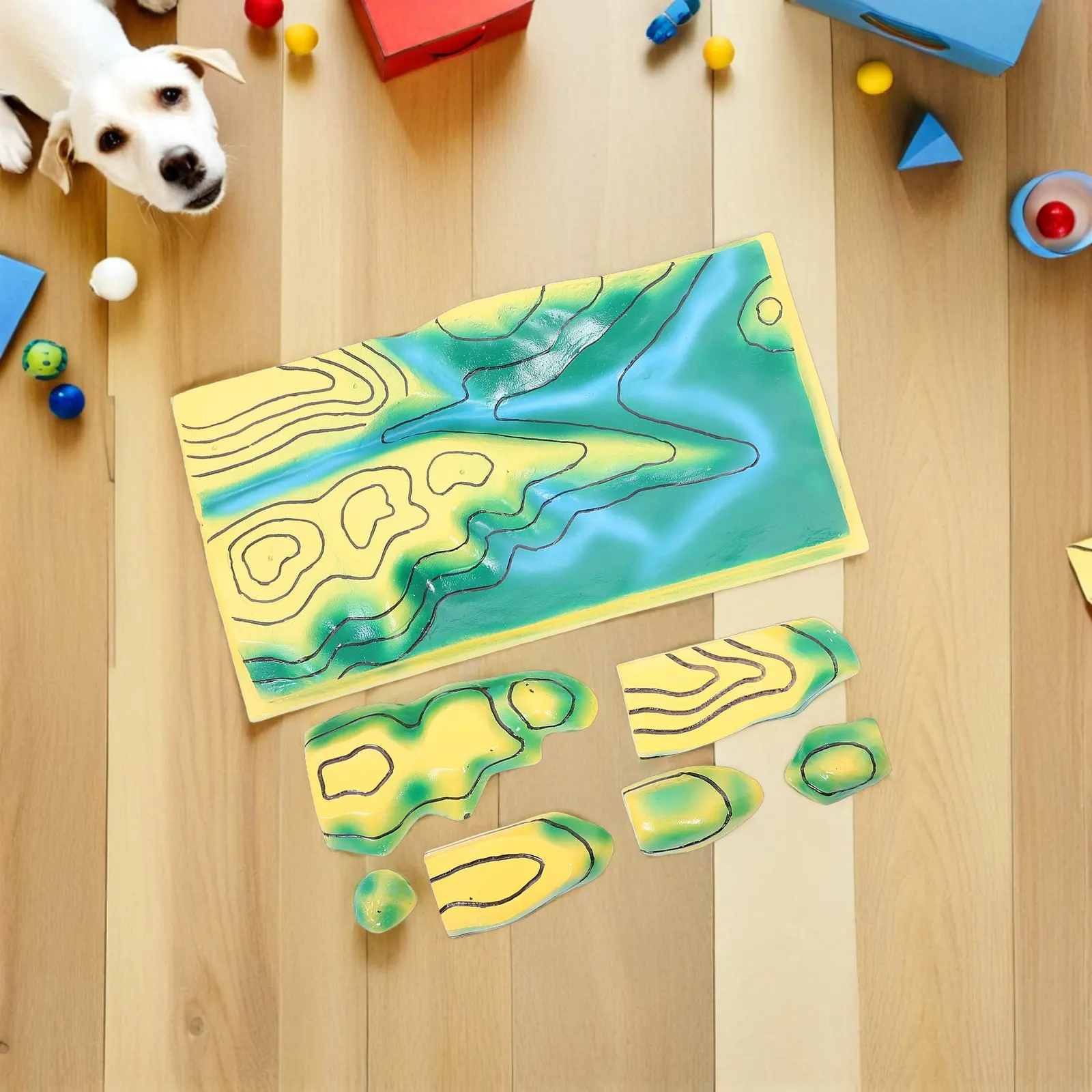 교실 지도 지리 시연 학습용 윤곽선 PVC 교육용 윤곽선 도구 지형 DIY 매핑 키트