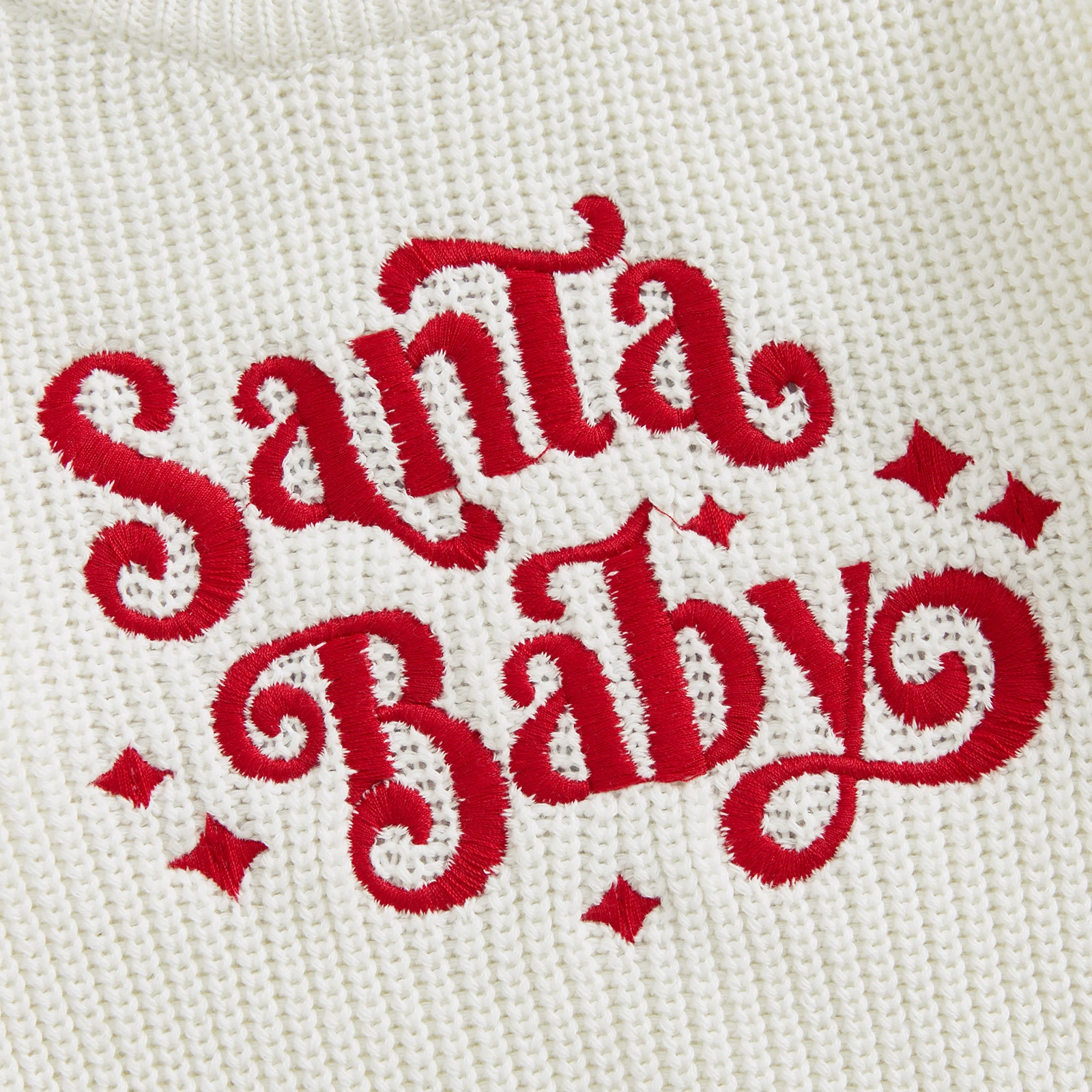 Santa Baby Knit Jumper Boy Girl Christmas Sweater Winter Warm Letter Embroidery Long Sleeve Kid Knitwear Pullover Top