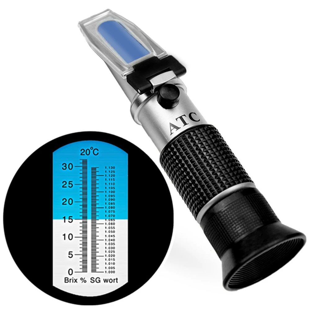 Refractometer เบียร์ Wort ไวน์ Brix Refractometer ATC SG 1.000 1.130 Brix 0 32,สำหรับ