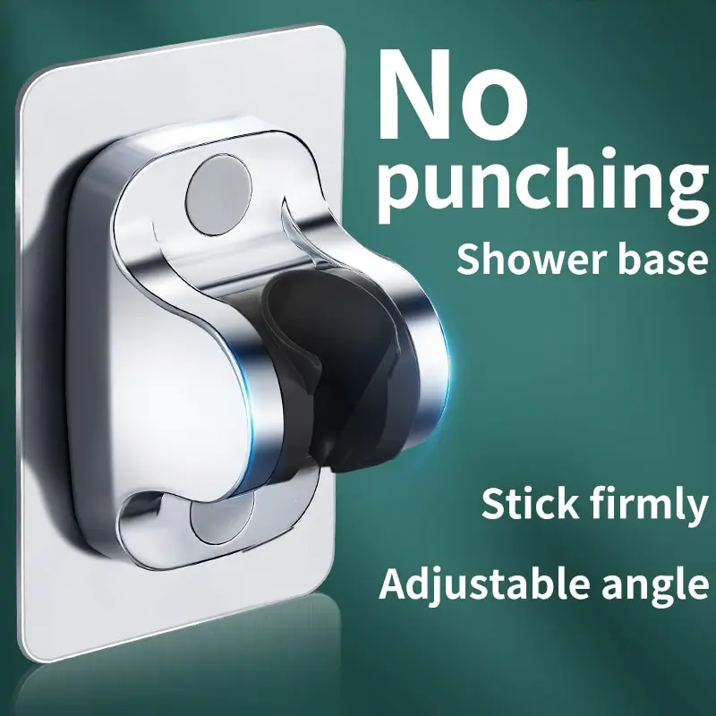 Perforation Free Adjustable Shower Bracket Shower Head Hanging Seat Bathroom Rain Lotus Canopy Fixed Wall Base