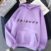 Sweat à capuche imprimé Friends pour femmes, pull à manches longues, vêtements décontractés, couleur unie, mode printemps automne, Streetwear 4