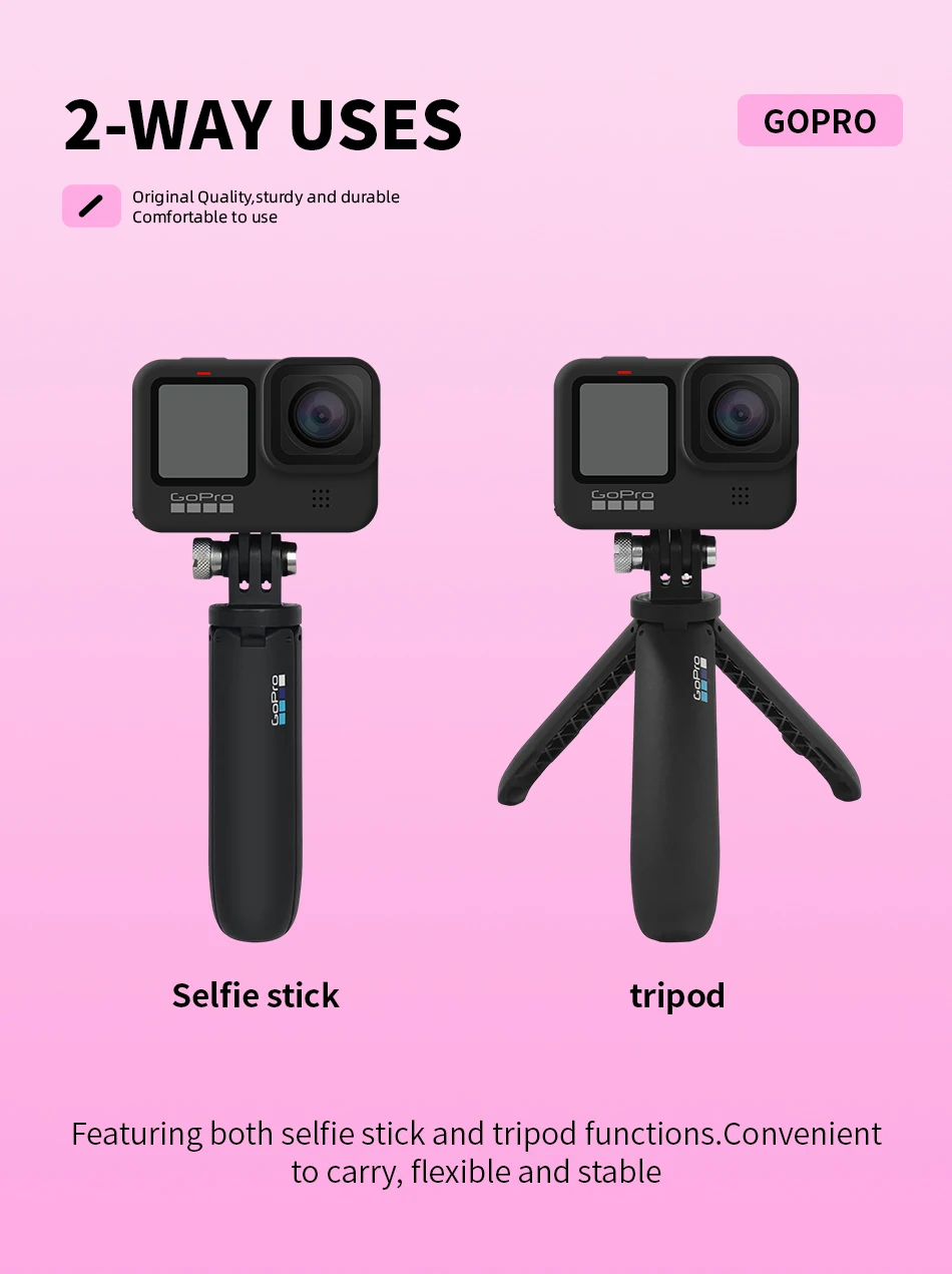 Description Picture 6 of itemGoPro Shorty Mini pole for Go Pro Hero13 12 11 10 9 Black Session Action Camera Vlog Tripod Foldable Monopod Original Accessory