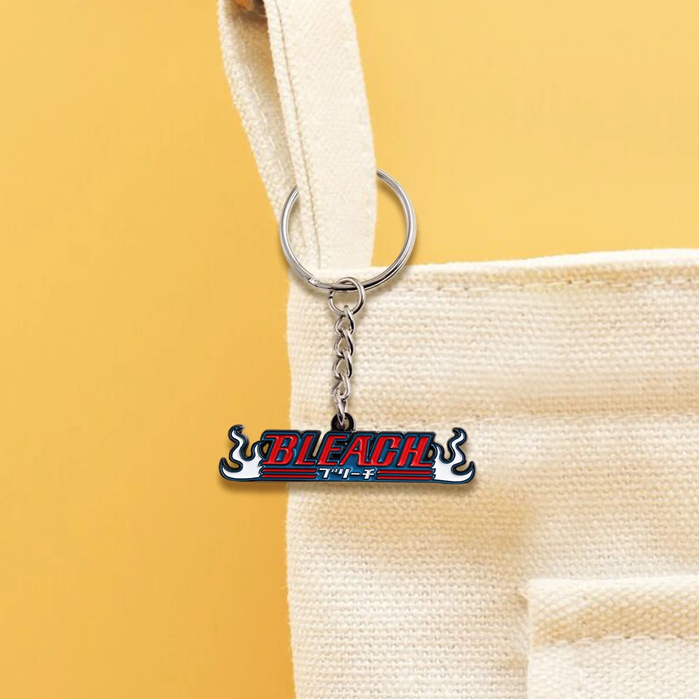 Anime Bleach Flame Logo Metall Schlüsselanhänger Hot-Blooded Teenager Anime inspirierter Anhänger Schlüsselanhänger Peripherie Fans Geschenk Zubehör Coll – Detail 9
