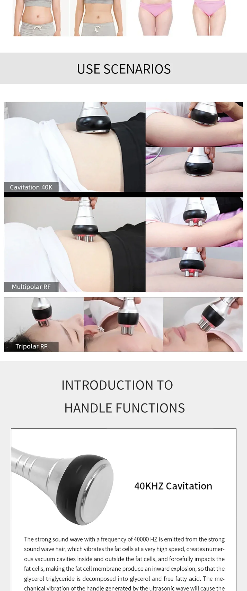 2025 Hot Selling 40K Ultrasonic Cavitation Body Facial Radiofrequency Massage We