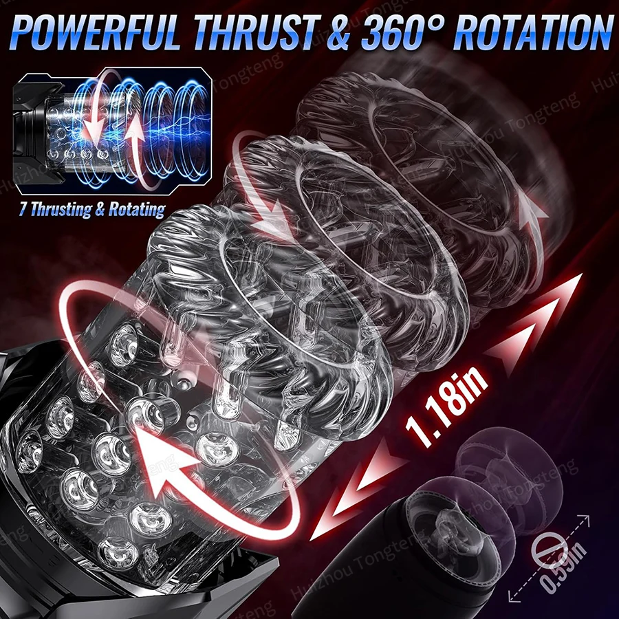 HeartCaptor Automatic Male Masturbator Cup 7 Modes Thrusting Rotating Sucking Electric Stroker Waterproof Rechargeable - Details 4