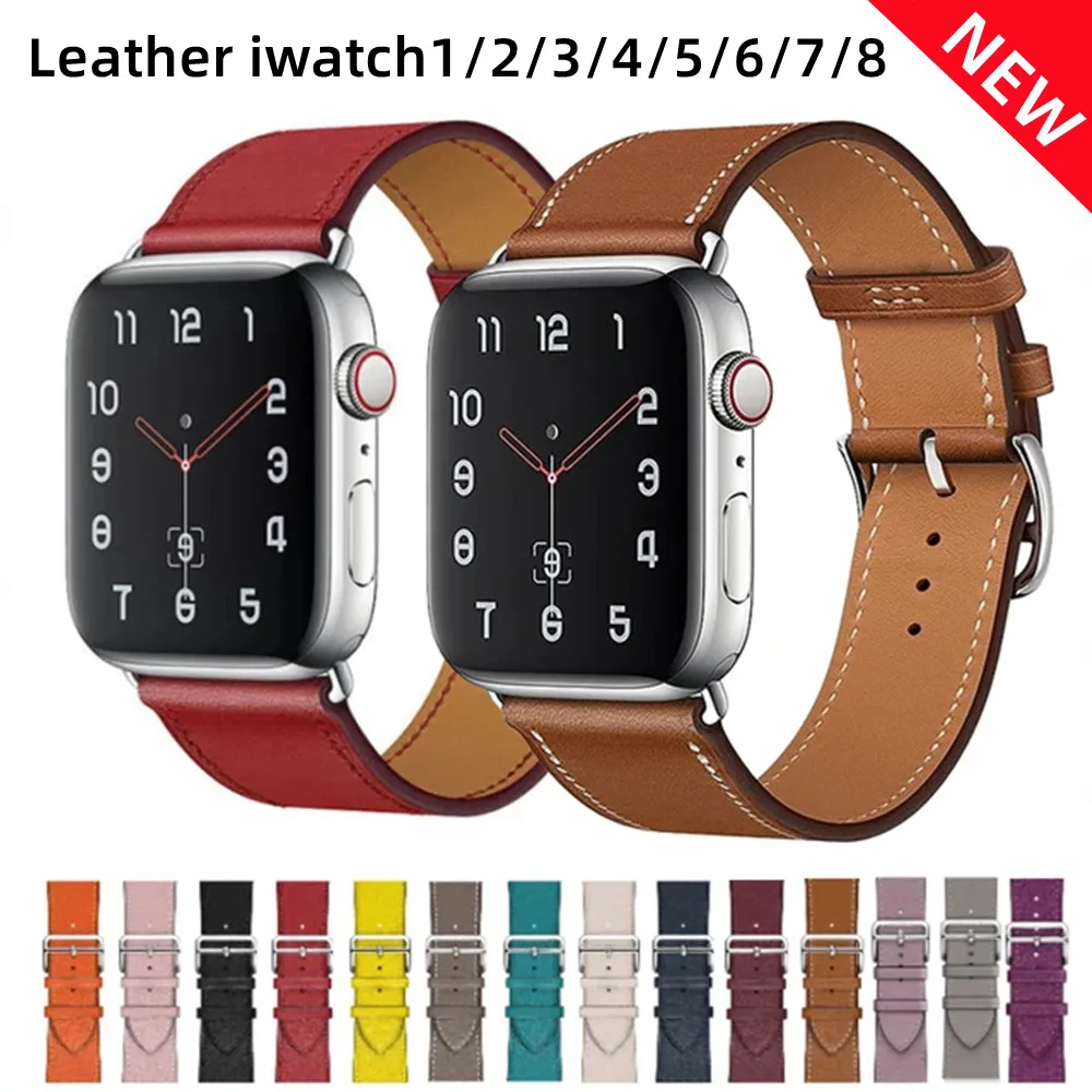 

Кожаный ремешок для Apple Watch Band 49 мм 44 мм 40 мм 41 мм 42 мм, браслет для одного турне, Correa iWatch Ultra 2 Series 3 4 6 SE 7 8 9 45 мм