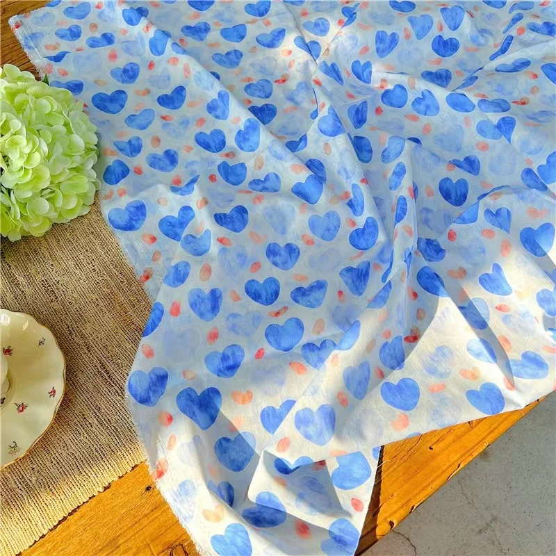 Colored Love Cotton Poplin 40S Like Liberty Fabric Digital Printing For Sewing Cloth Dresses Skirt Kids Designer Tissus DlY