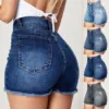 2024 Women's Summer High Waisted Mini Denim Shorts Sexy Ladies Club Party Wear Slim Bodycon Short Jeans Chic Denim Skirt Female 1