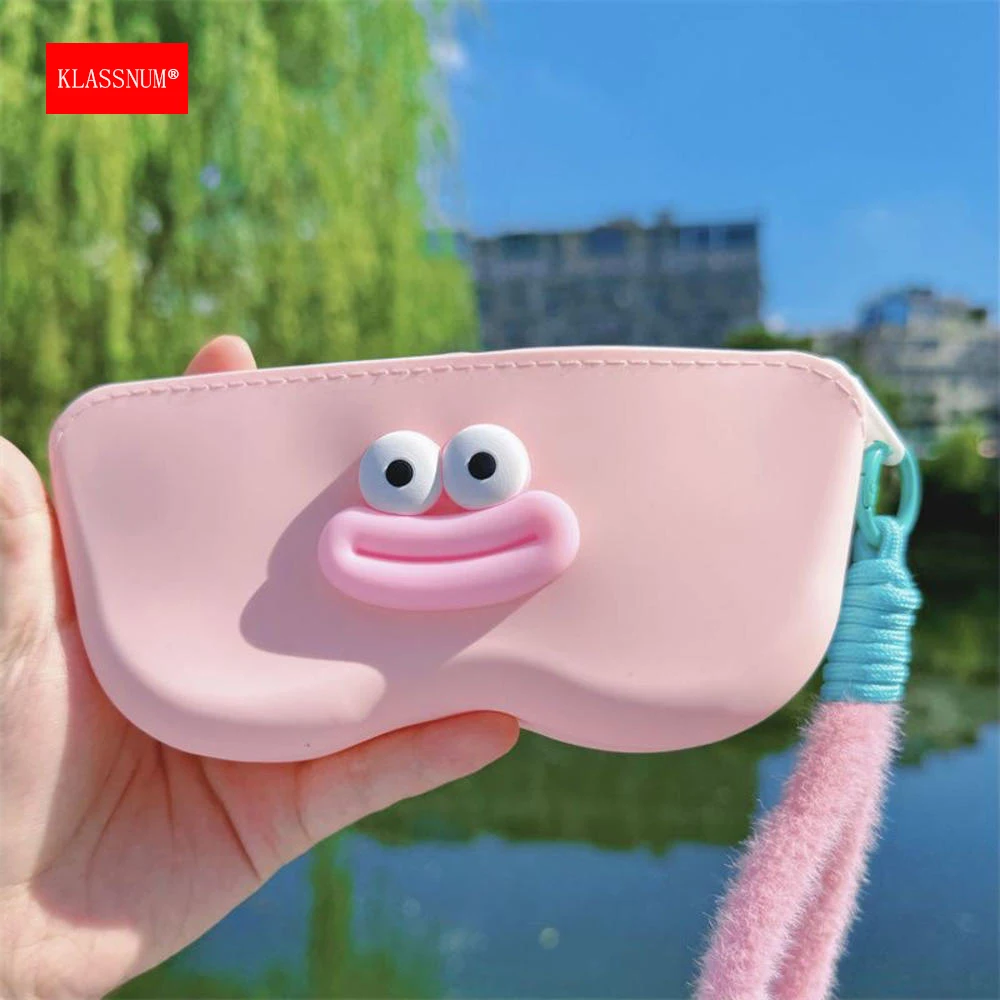 KLASSNUM Cartoon Cute Silicone Glasses Case Women