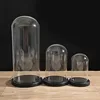 Dia 20cm Custom Decorative Clear Display Glass Cloche Bell Jar Dome With Black Wooden Base For Gifts 1