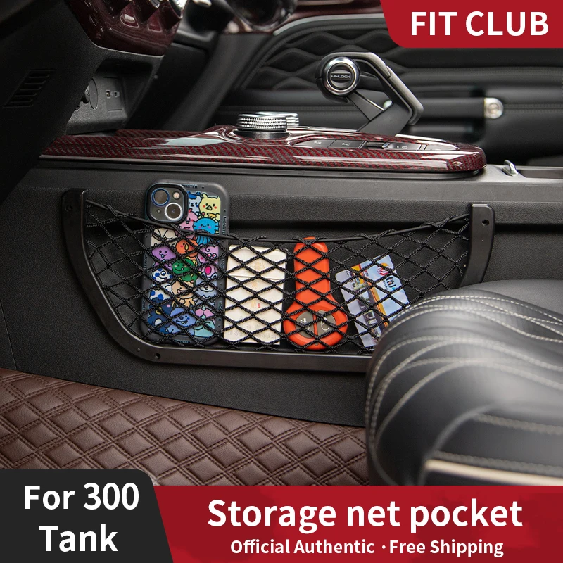 

For GWM Tank 300 Central Control Storage Mesh Pocket Interior Storage Driver Passenger Storage Bag Pocket Tank 300 Accessories