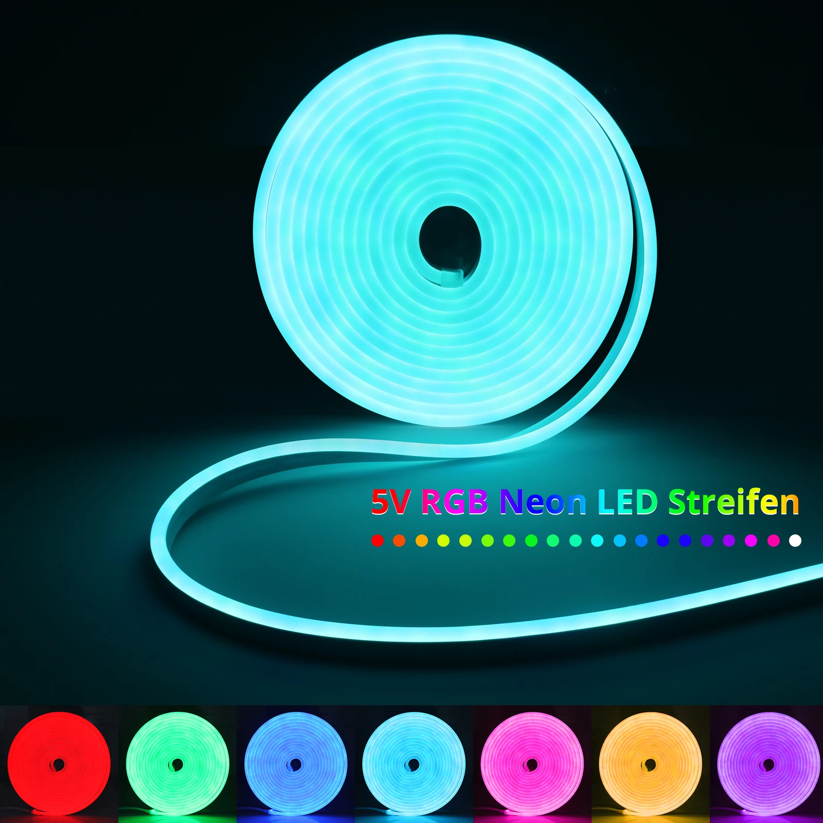 5V USB RGB Neon LED Strip 1M 2M 3M 4M 5M WiFi Neon RGB Strip Work With Tuya App/Smart Life/Alexa for TV Home Neon Decor Lighting 3