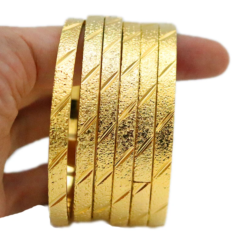 Designer Jewelry Gilded Copper Bracelet, Dubai Bride Ethiopian Wedding Twill Frosted Bracelet, Fashionable Party Gift