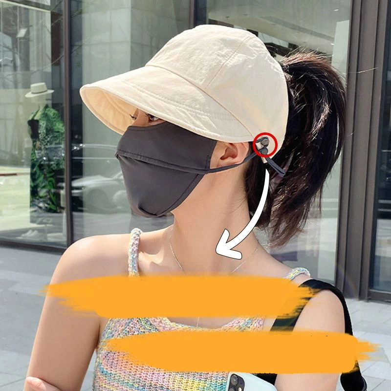 Sun hats Summer Wide Brim Sunhat Women Sun Hats Foldable Adjustable Outdoor Beach Bucket Hat UV Protection Visors Fisherman Ponytail Caps