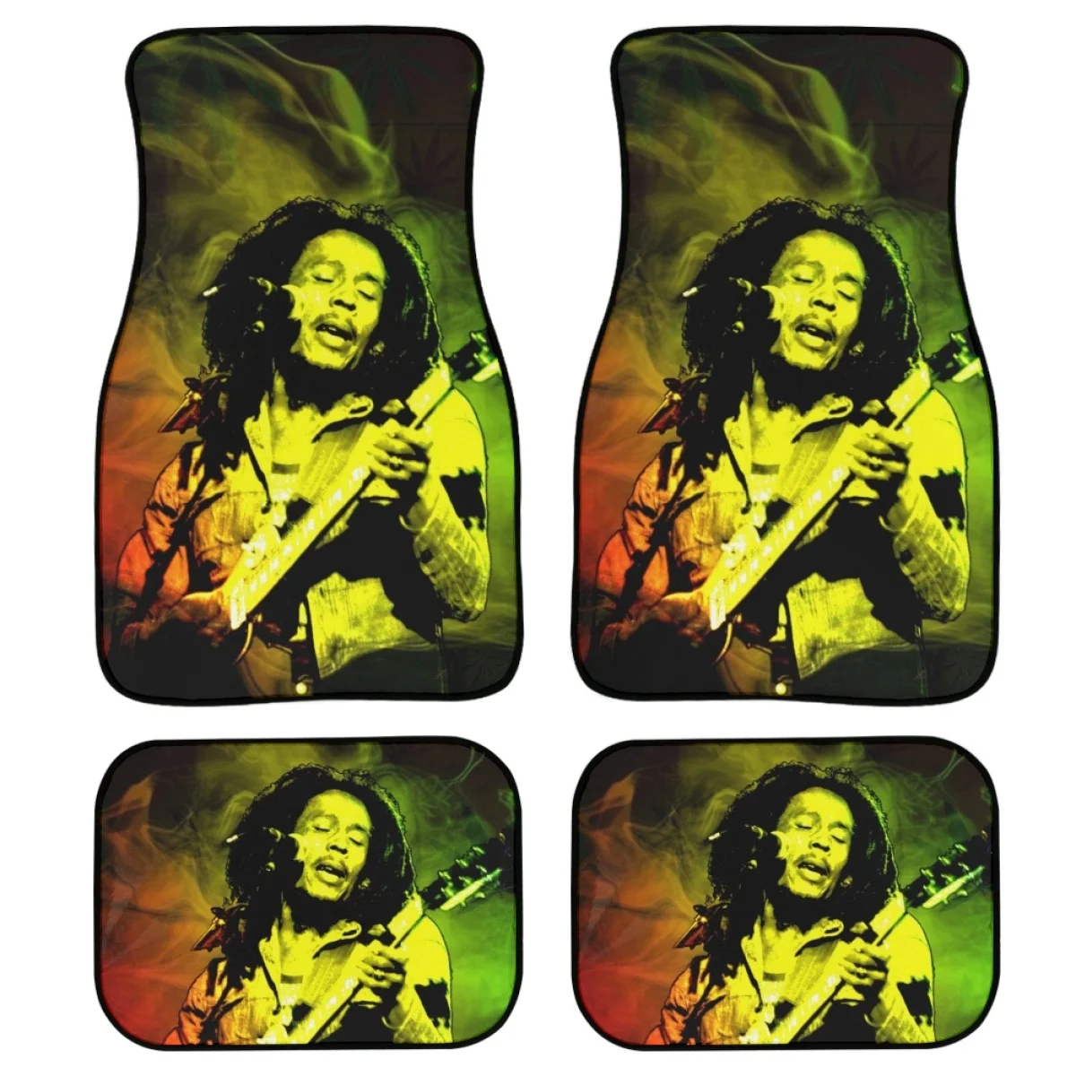 Bob Marley Reggae Custom 4PCS Car Floor Mat for Men Truck SUV Van 