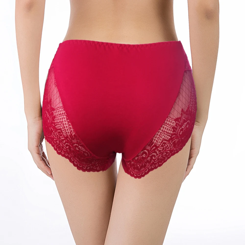 4XL Big Size Sexy High-Rise Lace Panties Women Hollow Out Boyshort Underwear Lingerie 5Pcs/Set